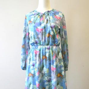 1970s Floral Knit Dress
