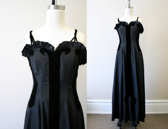 Late 1930s Fashion Originator's Guild Black Silk F
