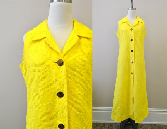 1960s Nelly de Grab Yellow Sleeveless Dress