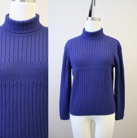 1980s Meister Blue Turtleneck Ski Sweater - image 1