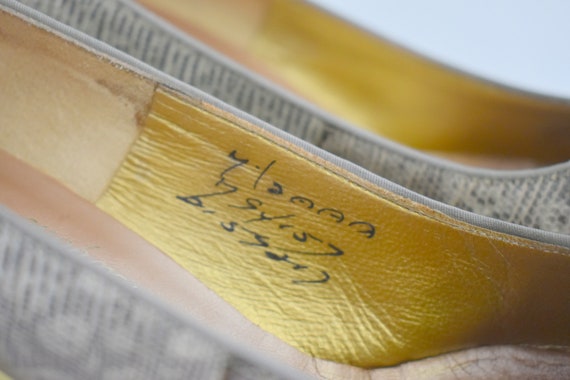 1940s Van Arden Gray Snakeskin Heels in Original … - image 8