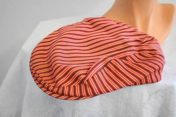 1940s/50s Red Striped Newsboy Cap - image 6
