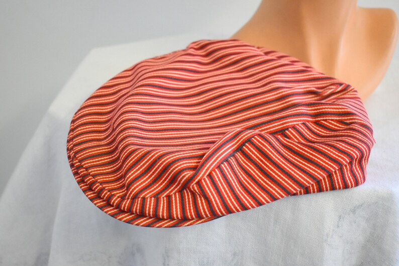 1940s/50s Red Striped Newsboy Cap image 6