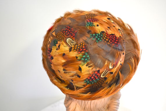 1960s Brown Feather Hat - image 5