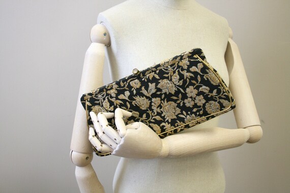1950s Julius Resnick Black and Metallic Brocade Cl