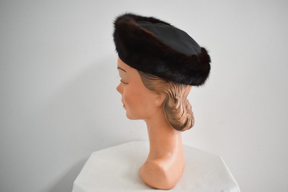 1940s Brown Fur Toque Hat - image 4