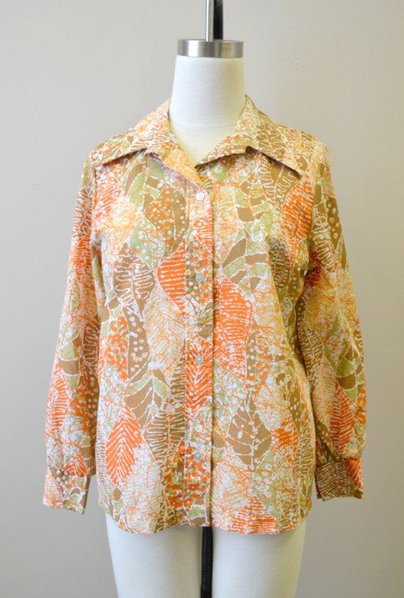 1970s Sears Batik Print Blouse - image 2