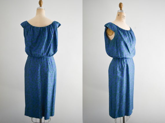 1950s Dan Keller Bouclé Jacket and Silk Dress Set - image 5