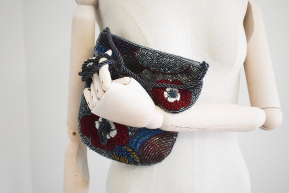 1980s/90s Floral Beaded Evening Bag - image 4