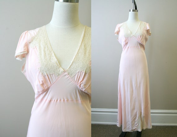 1940s Fruit of the Loom Pink Bias Cut Night Gown