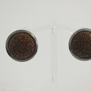 1980s/90s Monet Bronze and Gunmetal Circle Pierced Earrings