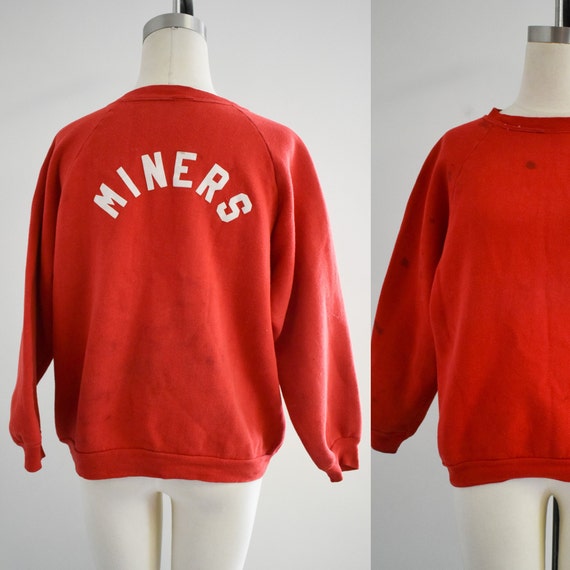1970s Red "Miners" Sweatshirt - image 1