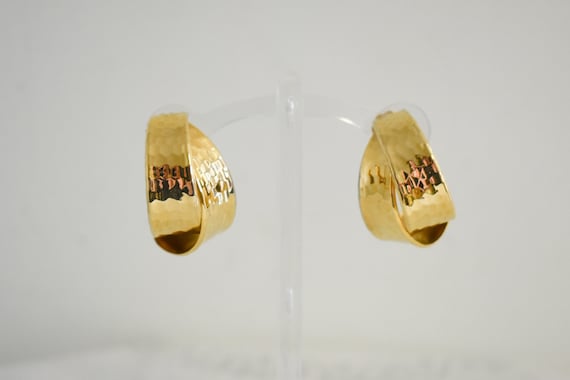 1980s/90s Norma Jean Gold Hoop Clip Earrings - image 2