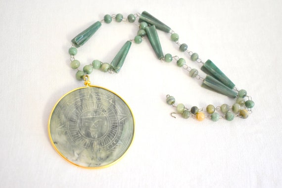 1940s Mexican Bead Necklace with Pendant - image 2