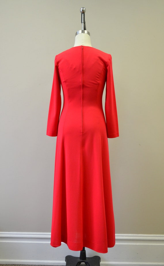 1960s Cover Girl Red Maxi Dress with Keyhole - image 5