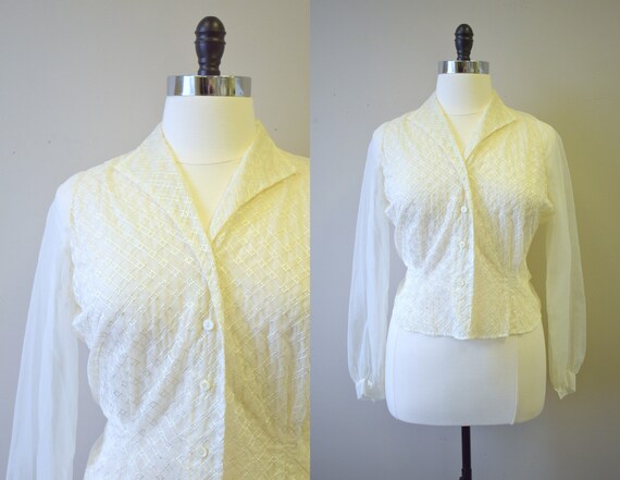1950s Peggy Martin Sheer Blouse