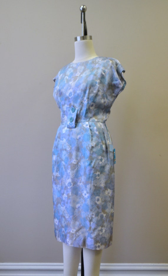 1950s NOS San Su Blue Print Dress and Jacket Set - image 7