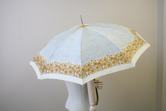 1960s Floral Umbrella
