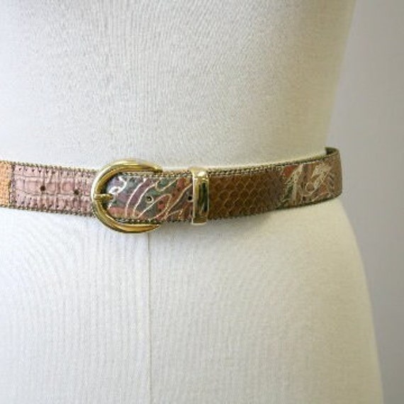 1980s Elite Patchwork Skins Belt - image 1