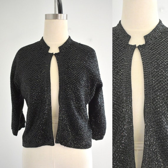 1950s/60s Black Sequined Cardigan