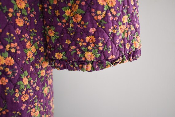 1940s Purple Quilted Cotton Robe - image 6