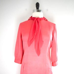 1960s Pink Silk Dress with Scarf