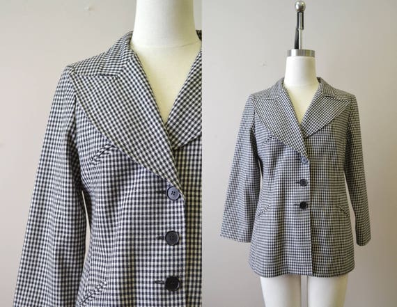 1970s Reldan Black and White Checkered Jacket - image 2