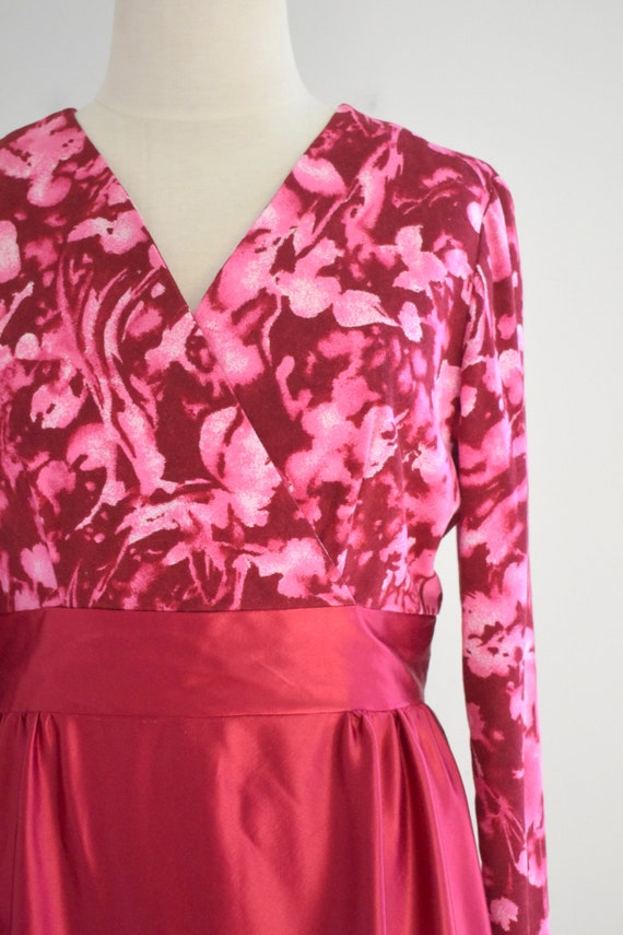 1960s Berry and Pink Formal Dress - image 2