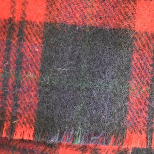 1960s Red Plaid Scarf image 6