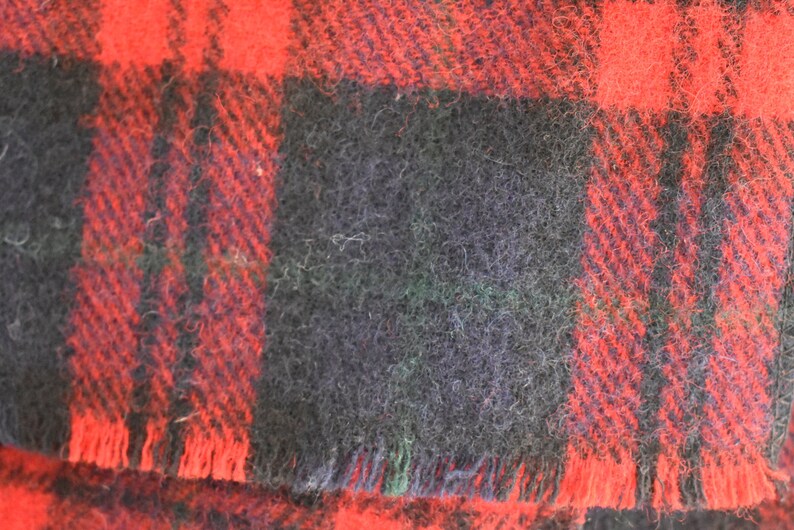 1960s Red Plaid Scarf image 6