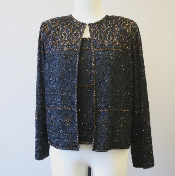 1990s Scala Beaded Tank and Jacket Set - image 1