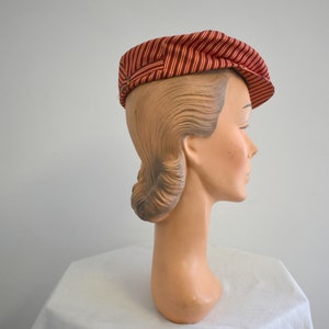 1940s/50s Red Striped Newsboy Cap image 4