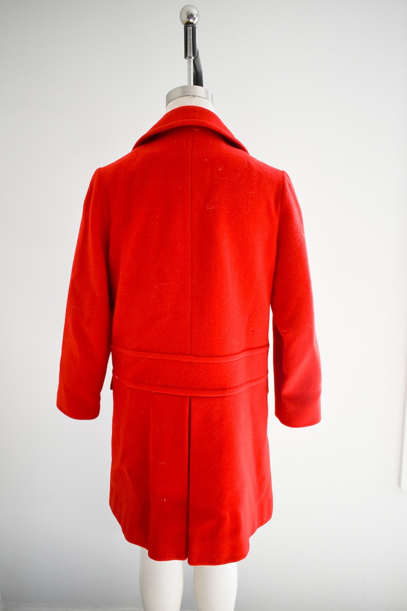 1950s/60s Heavy Red Wool Coat image 4