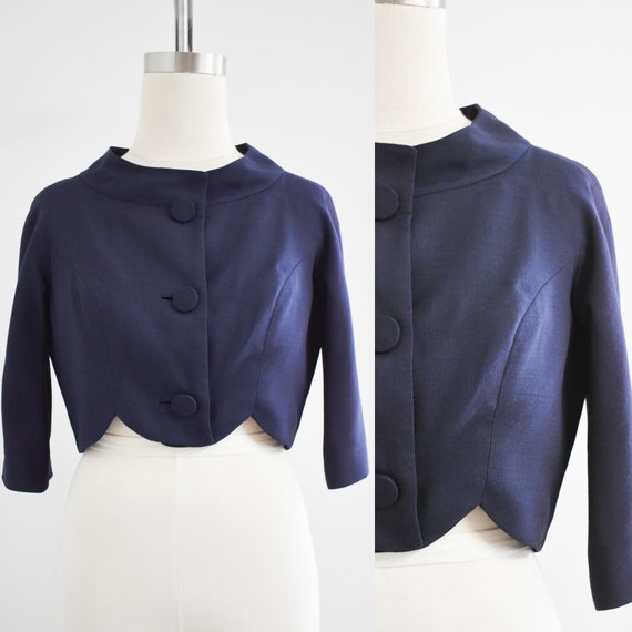 1950s/60s Navy Cropped Jacket - image 1