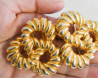 1970s/80s Gold Twisted Circles Buckle