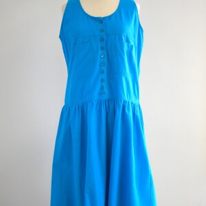 1980s Turquoise Jumper Dress image 3