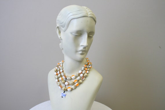 1960s NOS Coro Three Strand Bead Necklace - image 2