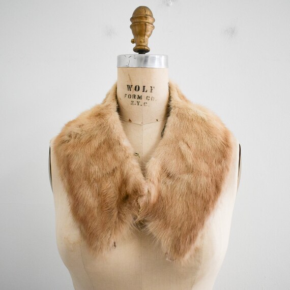 1950s Light Brown Fur Collar