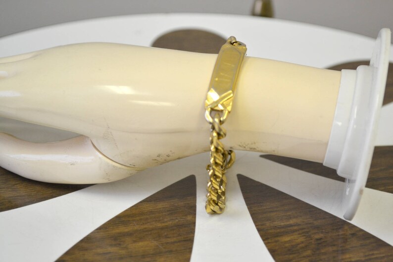 1970s Speidel David Gold Metal ID Bracelet