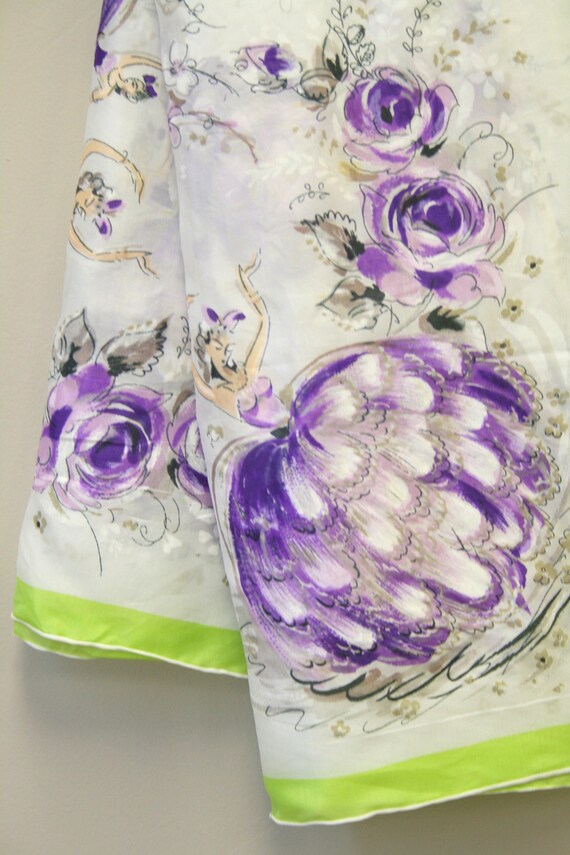 1940s Dancers Silk Blend Scarf - image 3