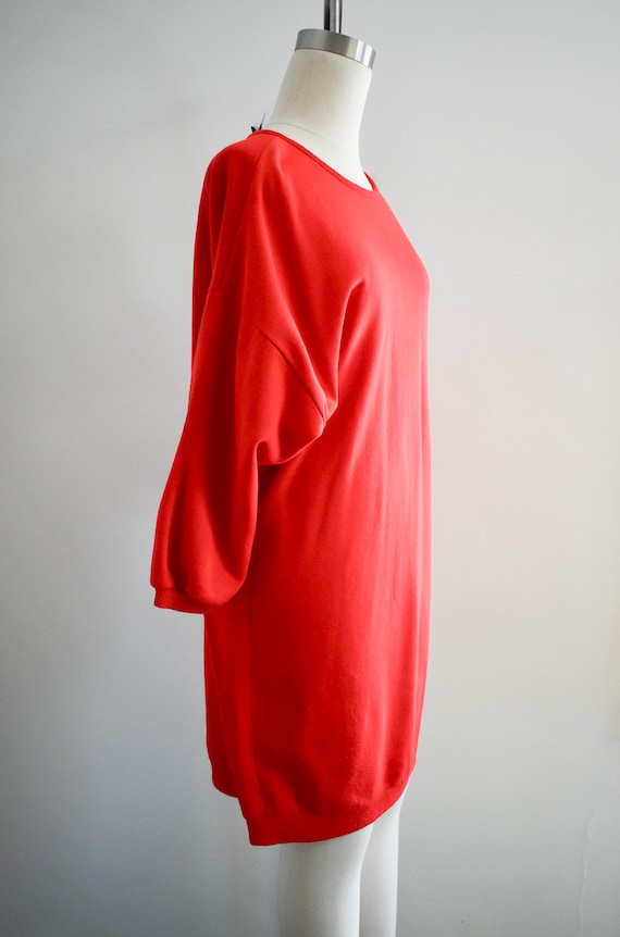 1980s Red Sweatshirt Tunic/Mini Dress - image 5