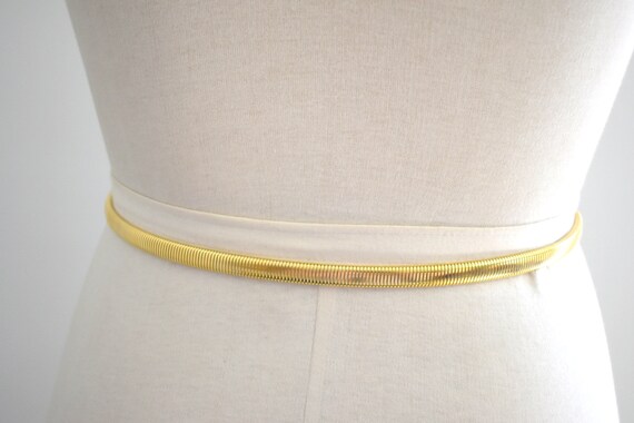 1980s Mimi Di N Gold Leaf Elastic Coil Belt - image 7