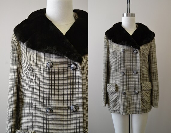 1960s NOS French Poodle Fur Collar Coat