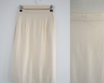 1960s Susan Thomas Beige Nubby Pencil Skirt