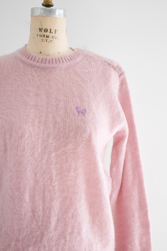 1980s Fuzzy Pink Sweater - image 3