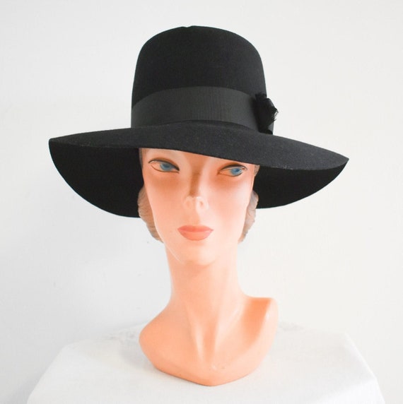 1960s Betmar Black Wool Felt Hat - Etsy
