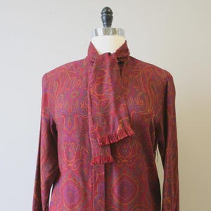 1970s NOS The Villager Red Paisley Blouse