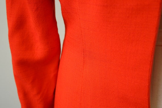 1970s Adele Simpson Red-Orange Dress - image 5