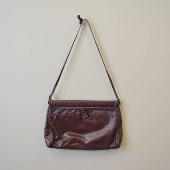 1980s Anne Klein Burgundy Handbag - image 1