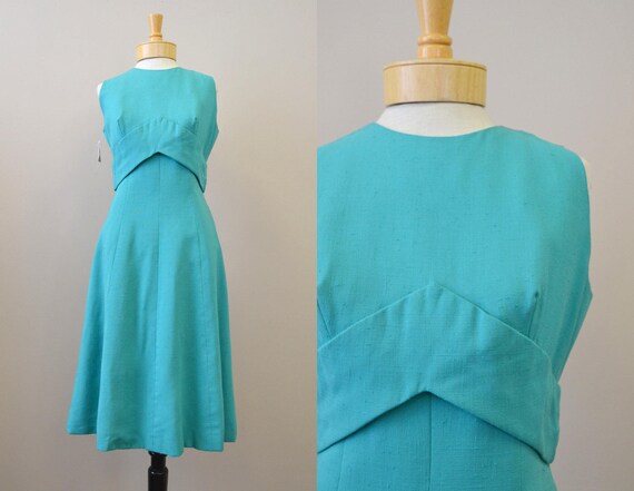 1960s Pauline Trigere Green Dress